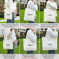 Sacs fourre-tout pliables en toile de coton recyclé avec logo couleur personnalisé, imprimé dessin animé par transfert thermique pour la publicité et les courses