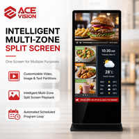 ACEVISION 32-86 İnç Ayaklı Dijital Tabela 4K Android Reklam Ekranı Kiosku Alışveriş Merkezi İçin
