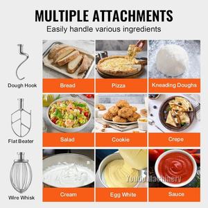 Mélangeur d'aliments sur socle commercial 20L 30L 50L Mélangeur de pâte électrique réglable à 3 vitesses avec crochet de pâte Fouet Batteur pour boulangerie - Product Image 2
