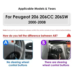 Đài phát thanh xe <span class=keywords><strong>Android</strong></span> 2DIN cho Peugeot 206 206cc 206sw 2000 - 2008 7inch đa phương tiện Carplay Máy nghe nhạc stereo autoradio Navigation GPS - Product Image 4