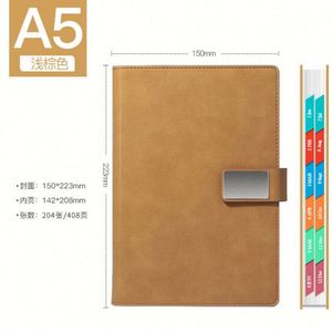 Wholesale 2026 Luxury OEM Executive Diary Notebook Design Black Brown PU Leather Hard Cover Monthly <b>Magnetic</b> Buckle Planner Pen - Product Image 2