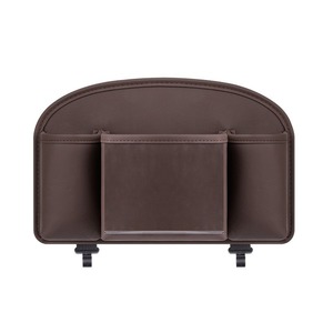 Baimo Car <b>Seat</b> Back <b>Storage</b> Bag PU Leather Multi Functional With Cup Holder Tissue Box Phone Pocket Brown - Product Image 5