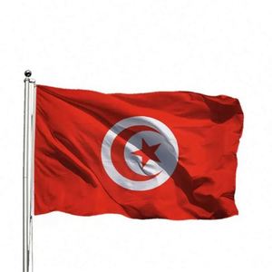 Wholesale Custom Logo Durable 3x5 Ft Tunisian Banner 68D Polyester National Tunisia <b>Flag</b> - Product Image 1