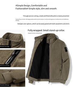 <span class=keywords><strong>Giacca</strong></span> Bomber Invernale da <span class=keywords><strong>Uomo</strong></span> in <span class=keywords><strong>Velluto</strong></span> <span class=keywords><strong>a</strong></span> <span class=keywords><strong>Coste</strong></span> di Alta Qualità OEM Personalizzata, Design Imbottito Caldo con Colletto alla Coreana e Logo Frontale all'Ingrosso - Product Image 4