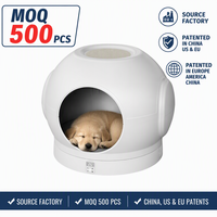 Lit pour chat chauffant intelligent classique, type capsule spatiale, avec enclos supérieur, fonction de pesée en temps réel, démarrage/arrêt automatique, 20-28°C, construction en ABS, tout inclus