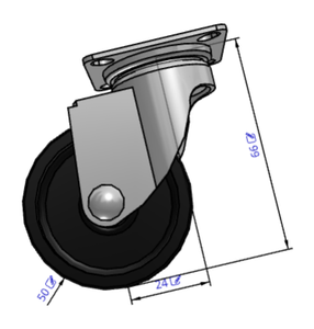 Plutools 50mm Solid AGV AMR TR Polyurethan-Lenkrad Industrie material Handling Equipment Part - Product Image 6