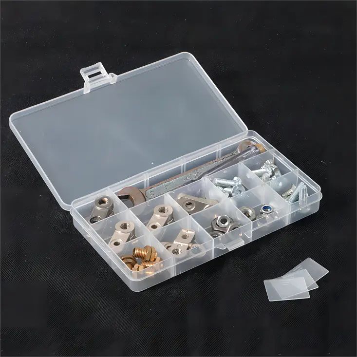 Multifunction transparent jewelry tool plastic storage organizer 15 grids removable divider box