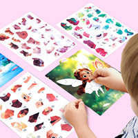 Livre de puzzle à coller 3D géométrique personnalisé OEM DIY avec animaux sauvages, Panda, Tigre, jouets éducatifs pour l'apprentissage précoce des enfants, vente en gros