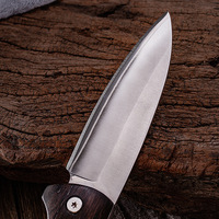Couteau pliant compact de 3 pouces à motif animal, lame en acier inoxydable, manche en bois, ambidextre, sans danger pour les aliments, pour un usage quotidien