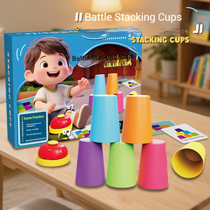 Tốc độ xếp chồng ly trò chơi với bộ đếm thời gian chuông trẻ em Đồ chơi giáo dục cho trẻ em cha mẹ con tương tác đồ chơi cho bữa tiệc gia đình - Product Image 4