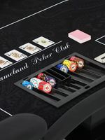 Table de poker Dezhou avec chargeur USB, éclairage LED double avant et arrière, table personnalisée Dezhou