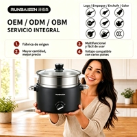 Marmite Électrique Multifonctionnelle Antiadhésive 3L 220V 800W avec Panier Vapeur, Vente en Gros, pour Cuisine, OEM ODM