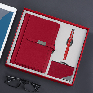 <span class=keywords><strong>2026</strong></span>年定制徽标新款日记本PU皮革笔记本礼品套装带名片盒和金属笔 - Product Image 4