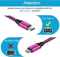 Cable de Carga USB C de Nailon para Teléfono, Compatible con Samsung Galaxy S26 Ultra S25 S24 S23 S21 S10 A17 A16 A55 A56 A57 5G