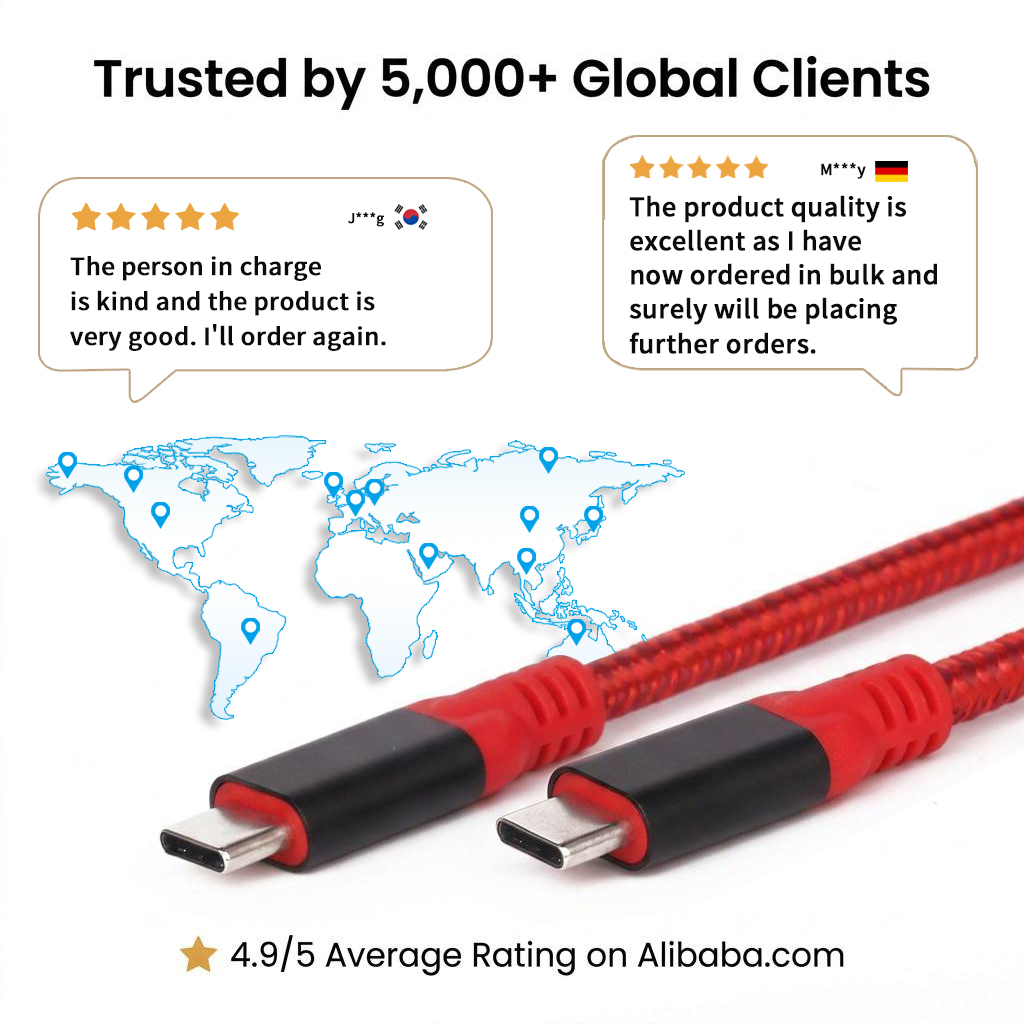 240W OEM E-Marker Fast Charging Premium Cable PD3.1 Nylon Braided USB Type C Cable 20Gbps Ladekabel for High Performance Laptops · image 3
