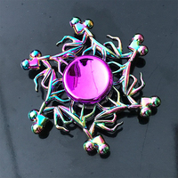 Spinner Manuale in Lega Metallica Arcobaleno a Sette Punte, Fidget Spinner in Lega di Zinco, Novità