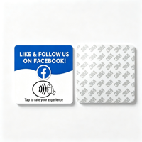 Carte NFC en acrylique pour avis Facebook, carte NFC NTAG213 120x120mm, passive, réinscriptible, pour avis sur le magasin du commerçant