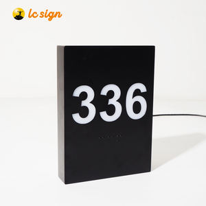 Plaque de <span class=keywords><strong>porte</strong></span> en aluminium au design moderne, autocollant 3M, signalétique de direction pour bâtiments, signalétique ADA, signalétique Braille - Product Image 6