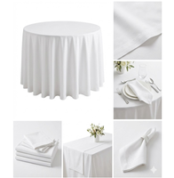 Linge de table tissé blanc de qualité supérieure, confectionné en tissu 100 % coton pur, toucher doux, haute durabilité, entretien facile