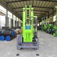 Foreuse rotative montée sur chenilles de 200 m pour puits d'eau, machine de forage de puits profonds avec moteur diesel