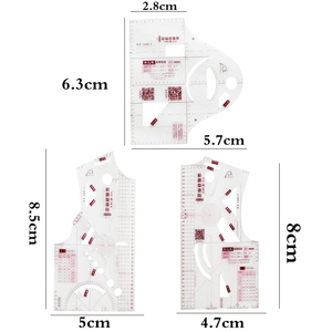Multifunctional <strong>3</strong> PCS/Set Curve Pattern Sewing <strong>Ruler</strong> Tailor <strong>Scale</strong> Plastic Patchwork <strong>Ruler</strong> Set Quilting <strong>Ruler</strong> - Product Image 4