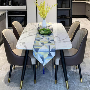 Luxury 4-Seater Marble <strong>Dining</strong> <strong>Set</strong> for <strong>Kitchen</strong> High Quality 4 Chair Table Design for Hotel Outdoor Use MDF Wood Style - Product Image 4
