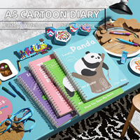 Cuaderno Espiral A5 con Diseño de Dibujos Animados, 60 Hojas, Diario Suave con Líneas Horizontales, Encuadernación Cosida con Hilo, Regalo para Primaria
