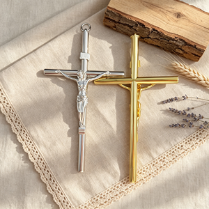 HT 금속 벽걸이 십자가 21cm 예수 그리스도 INRI 십자가 가톨릭 가정 제단 교회 종교 장식 선물 - Product Image 3