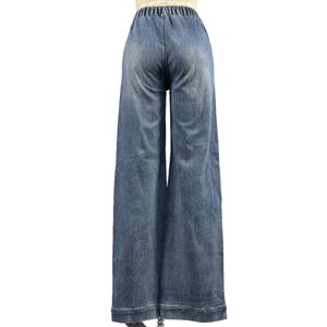 Jeans amples pour femme, broderie florale personnalisée, taille haute, en denim, style décontracté, haute couture OEM - Product Image 3