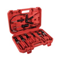 Pince à collier de serrage professionnelle pour automobile, 9 pièces, en acier au carbone, à commande manuelle, surface traitée au phosphate, orange, garantie 3 ans