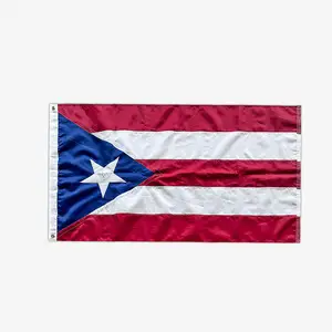 Прямые продажи с фабрики, вышитый полиэстеровый Пуэрто-Рико для наружного подвешивания