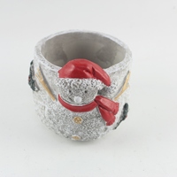 Jardinière en ciment pour plantes d'extérieur, succulentes, bonsaï avec motif bonhomme de neige, pot de fleurs pour plantes de serre