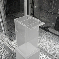 Boîte de présentation acrylique moderne pliable, polie, résistante aux UV, avec couvercle magnétique, montage facile, version 8 mm d'épaisseur