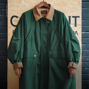 Veste de chasse rétro américaine multi-poches pour homme Maden Workwear, col contrasté ample, trench-coat mi-long (automne) - Product Image 4