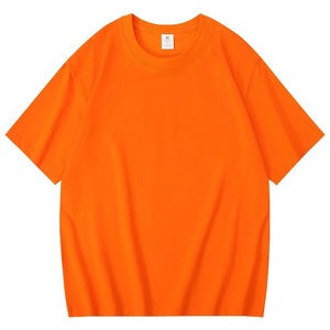 T-shirt décontracté pour <span class=keywords><strong>homme</strong></span> en coton pur respirant et anti-humidité, coupe ample, col rond, manches courtes, couleur unie, protection solaire, 200g - Product Image 5