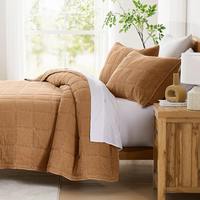 Ensemble de couvre-lit matelassé marron moderne, style luxueux, tissu doux et respirant pour chambres King, Queen, Twin, OEM ODM