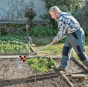 Manual Garden Scarifier Cultivator <b>Tool</b> Rotating Tines 6-Inch Working Width Efficient Soil Loosening <b>Weed</b> <b>Removal</b> - Product Image 3
