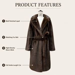 Manteau long de luxe en fausse fourrure pour femme, chaud et épais, style décontracté, idéal pour l'hiver, vente en gros, veste d'extérieur - Product Image 2
