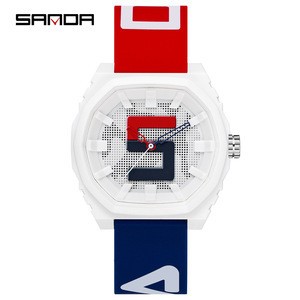Montre à quartz simple avec bracelet en silicone tendance, logo personnalisé, étanche 3ATM - Product Image 1