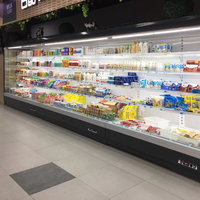 Vitrine Réfrigérée Ouverte Multi-niveaux pour Supermarché, Réductrice de Perte de Fraîcheur, pour Fruits et Produits Laitiers