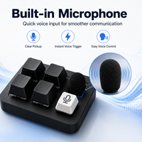 Mini 5-Tasten Makro-Pad Kabelloses Mechanisches Keypad mit Eingebautem Mikrofon Benutzerdefinierte Shortcuts für Programmierung, Livestream und Meetings PC