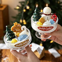 Kreative Weihnachts-Dekorationskerzen im Hohen Glasgefäß mit Schneemann- und Baummotiv, Aromatherapie-Sojawachs, Handgemachtes Weihnachtsgeschenk