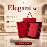 Cadeau de fête des pères journal d'entreprise de luxe personnalisé cahier en cuir ensemble promotionnel et d'affaires avec boîte et stylo pour hommes femmes