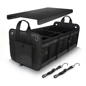 Tas penyimpanan bagasi kendaraan, kotak penyimpanan Organizer bagasi mobil dengan tali pegangan