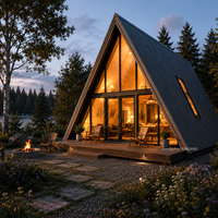 Villa modulaire préfabriquée de luxe avec de grands chambres, petite maison triangulaire pour projets Airbnb, hôtels et complexes hôteliers