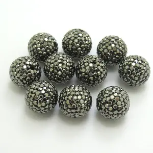 Hot Sale Colorful Loose Crystal Spacer Beads Round Polymer Clay Pave Disco Beads Hematite Colors for DIY Jewelry Bracelets