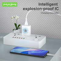 Pengisi Daya Dinding USB Maimi UK Plug 5V 2.4A Adaptor Daya Portabel Cangkang ABS+PC Tahan Api dengan Set Kabel Micro/Type-C/iOS