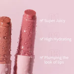 Customize Long Lasting High Hydrating Plump Lip Gloss Lipstick Natural Vegan Silk Texture Pink Private Label Tinted Lip Balm