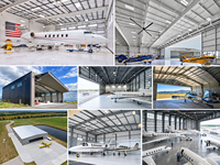 Hangar d'avion préfabriqué en structure métallique haute résistance GloStar, bâtiment métallique à grande portée pour projets aéroportuaires et aéronautiques