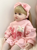 Poupée Reborn de 60cm en caoutchouc souple pour bébé, jouet pour fille, princesse, cadeau d'anniversaire, émail doux et mignon